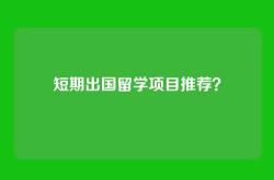 短期出国留学项目推荐？