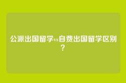 公派出国留学vs自费出国留学区别？
