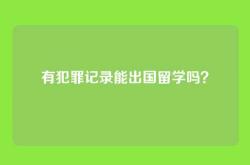 有犯罪记录能出国留学吗？