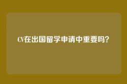 CV在出国留学申请中重要吗？