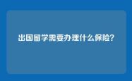 出国留学需要办理什么保险？