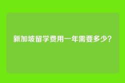 新加坡留学费用一年需要多少？