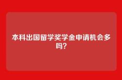 本科出国留学奖学金申请机会多吗？