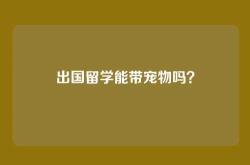 出国留学能带宠物吗？