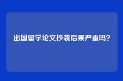 出国留学论文抄袭后果严重吗？