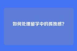 如何处理留学中的孤独感？