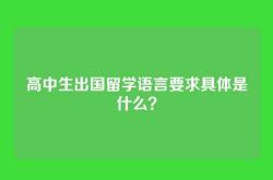 高中生出国留学语言要求具体是什么？