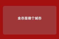 金市是哪个城市