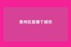 泰州区是哪个城市