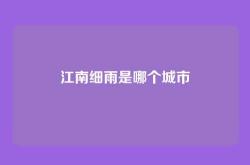 江南细雨是哪个城市
