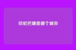 印尼巴塘是哪个城市