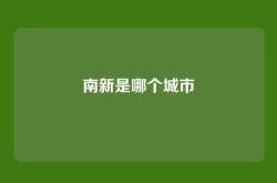 南新是哪个城市