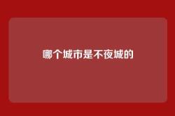 哪个城市是不夜城的