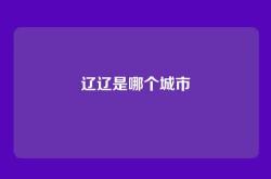 辽辽是哪个城市