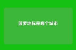 菠萝地标是哪个城市