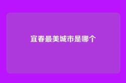 宜春最美城市是哪个