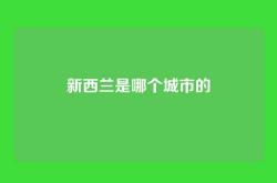 新西兰是哪个城市的
