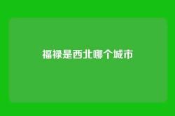 福禄是西北哪个城市