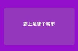 霸上是哪个城市