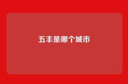 五丰是哪个城市