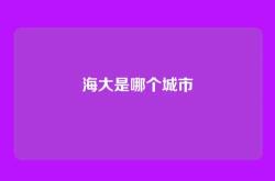 海大是哪个城市