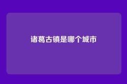 诸葛古镇是哪个城市