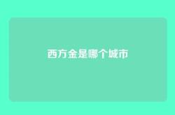 西方金是哪个城市