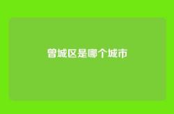 曾城区是哪个城市