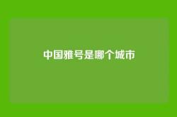 中国雅号是哪个城市