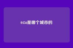 0456是哪个城市的