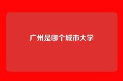 广州是哪个城市大学