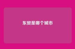 东贸是哪个城市