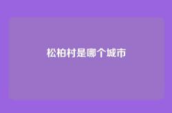 松柏村是哪个城市