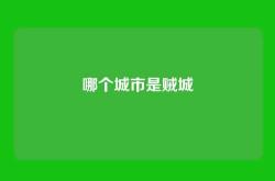 哪个城市是贼城