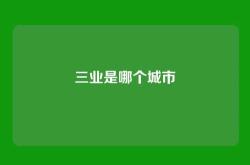 三业是哪个城市