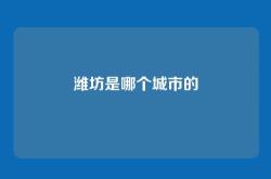 潍坊是哪个城市的