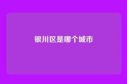 银川区是哪个城市