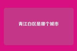 青江白区是哪个城市