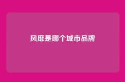 风靡是哪个城市品牌