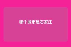 哪个城市是石家庄