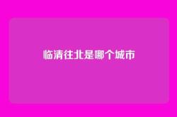 临清往北是哪个城市