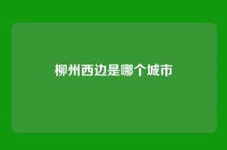 柳州西边是哪个城市
