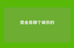 黑金是哪个城市的