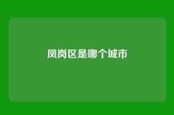 凤岗区是哪个城市