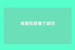 成都街是哪个城市