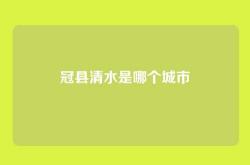 冠县清水是哪个城市