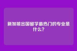 新加坡出国留学最热门的专业是什么？