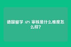 德国留学 APS 审核是什么难度怎么样？