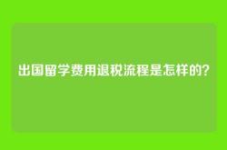 出国留学费用退税流程是怎样的？