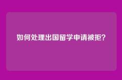 如何处理出国留学申请被拒？